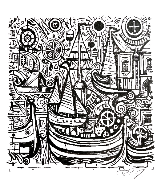 Maltese Boats Graffiti