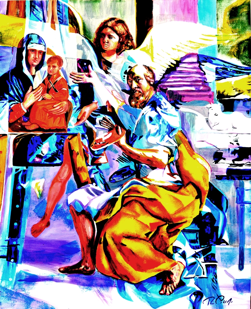 St luke Displaying a Painting of the Virgin