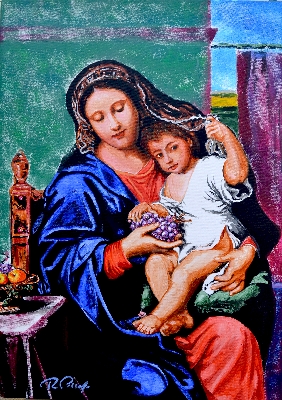 Madonna Jesus with Grapes