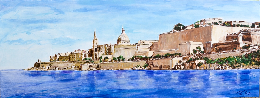 Panorama Valletta from Marsamxetto Harbour