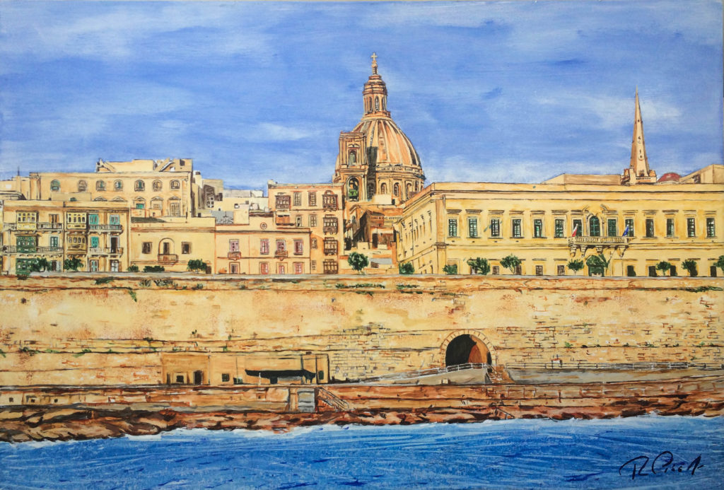 View of Valletta from Mxett harbour